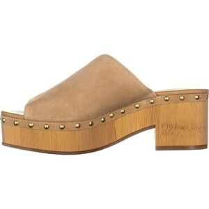 Lucky Brand Faux Suede Tan Wedge Clogs Size 9